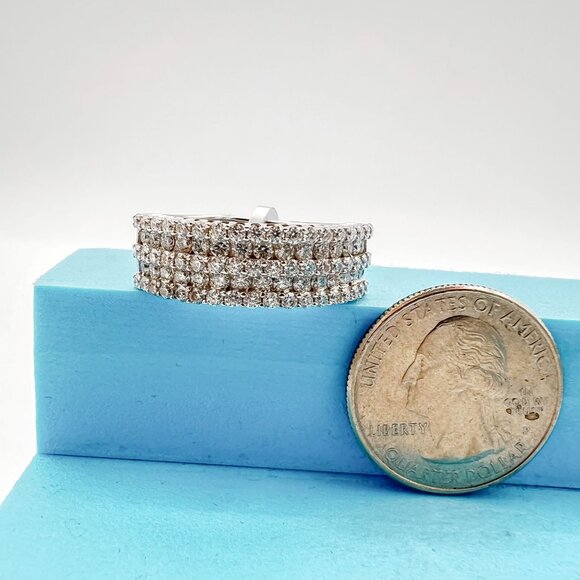 925 Sterling Sliver Moissanite Designer Ring, 2.157ctw VVS Stones Hip Hop Jewelr - Picture 7 of 7